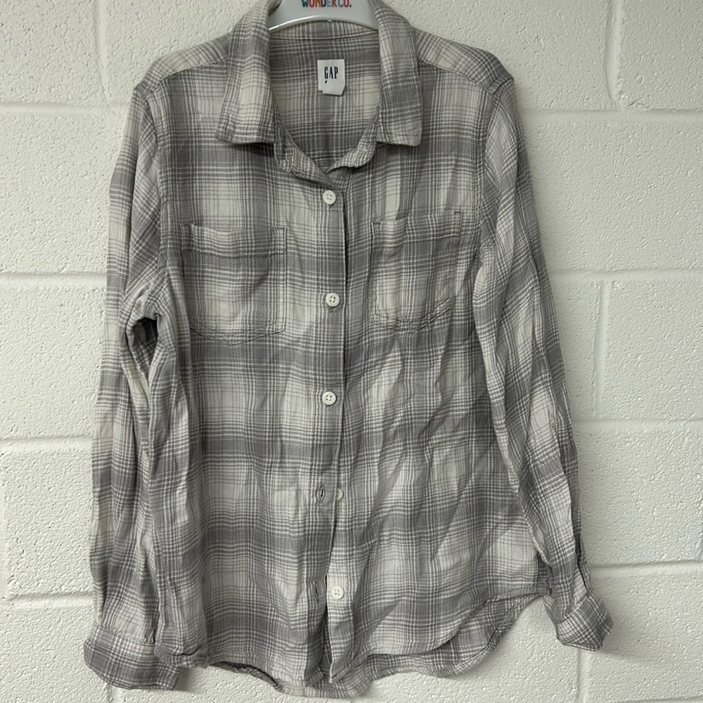 Girls soft flannel button down